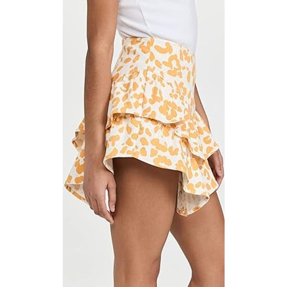 NEW Mother The Ruffle Mini Skirt Skirt Tiered High-Rise Floral Leopard Size 32 - Picture 5 of 11